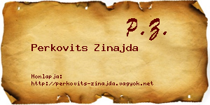 Perkovits Zinajda névjegykártya